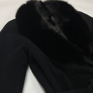 Fur regency cashmere coat 4ft long vintage 25inch sleeve
